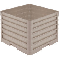 Vollrath CR1AAAAA Traex® Full-Size Beige 13 1/2" Open Rack with Closed Sides and 5 Beige Extenders