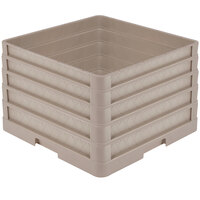 Vollrath CR1AAAA Traex® Full-Size Beige 11 1/2" Open Rack with Closed Sides and 4 Beige Extenders