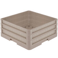 Vollrath CR1AA Traex® Full-Size Beige 7 1/2" Open Rack with Closed Sides and 2 Beige Extenders