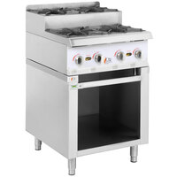 Cooking Performance Group 24RSUSBNL 24" Step-Up Gas Range / Hot Plate with Storage Base and High Output Burners - 120,000 BTU