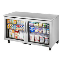 True TUC-60G-LP-HC~FGD01 60 3/8" Low Profile Undercounter Refrigerator with Glass Doors