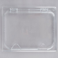 Carlisle 10239Z07 StorPlus EZ Access 1/2 Size Clear Polycarbonate Hinged Lid with One Notch