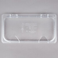 Carlisle 10279Z07 StorPlus EZ Access 1/3 Size Clear Polycarbonate Hinged Lid with One Notch