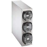 Vollrath K58823 Lidsaver® 3 Stainless Steel 3-Slot Vertical Countertop Lid Dispenser Cabinet