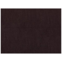 H. Risch Inc. PLACEMATDX-IRIAUBERGINE Iridescent 16" x 12" Aubergine Premium Sewn Faux Leather Rectangle Placemat - 12/Pack