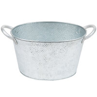 Tablecraft GT159 Galvanized Steel Oval Beverage Tub - 15" x 9" x 7 1/2"