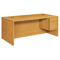 HON 10585RCC 10500 Series 72" x 36" x 29 1/2" Harvest "L" or "U" Right 3/4 Height Pedestal Desk