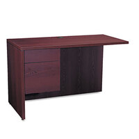 HON 10516LNN 10500 Series 48" x 24" x 29 1/2" Mahogany "L" Left 3/4 Height Pedestal Return