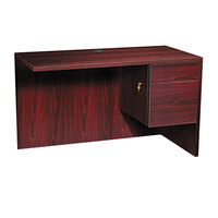 HON 10515RNN 10500 Series 48" x 24" x 29 1/2" Mahogany "L" Right 3/4 Height Pedestal Return