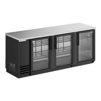 True TBB-4G-HC-LD 90 3/8" Black Glass Door Back Bar Refrigerator with LED Lighting