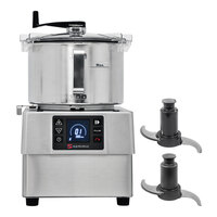 Sammic KE-5V Variable-Speed 5.5 Qt. Stainless Steel Batch Bowl Food Processor with Additional Flat Blade - 3 hp
