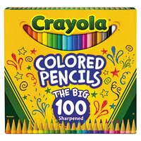 Crayola 688100 100 Assorted Long Barrel 3.3mm Colored Pencils