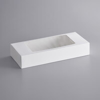 12 1/2" x 5 1/2" x 2 1/4" White Auto-Popup Window Cookie / Bakery Box - 200/Case