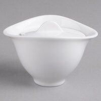 Villeroy & Boch 16-3293-0930 Dune 5.5 oz. White Porcelain Sugar Bowl with Cover - 6/Case