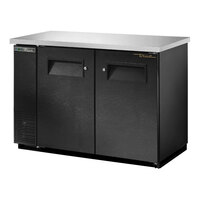 True TBB-24-48-HC 49 1/8" Black Solid Door Back Bar Refrigerator with LED Lighting