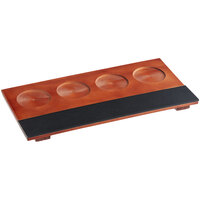 Acopa Walnut Finish Flight Tray with Write-On Surface