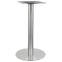 Art Marble Furniture SS14-23D 23" Round Polished Stainless Steel Standard Height Table Base