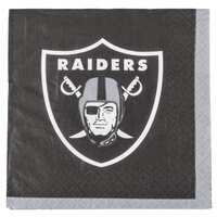 Creative Converting 659523 Las Vegas Raiders 2-Ply Beverage Napkin - 192/Case