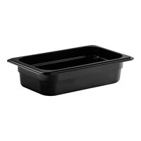 Cambro 42CW110 Camwear 1/4 Size Black Polycarbonate Food Pan - 2 1/2" Deep