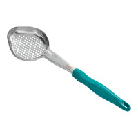 Vollrath 6422655 Jacob's Pride 6 oz. Teal Perforated Oval Spoodle® Portion Spoon