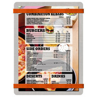 Menu Solutions ALSIN57-RB Alumitique 5" x 7" Customizable Brushed Aluminum Menu Board with Orange Bands