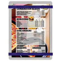 Menu Solutions ALSIN57-RB Alumitique 5" x 7" Customizable Brushed Aluminum Menu Board with Navy Bands