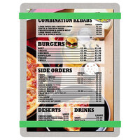 Menu Solutions ALSIN57-RB Alumitique 5" x 7" Customizable Brushed Aluminum Menu Board with Green Bands