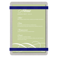 Menu Solutions ALSIN46-RB Alumitique 4" x 6" Customizable Brushed Aluminum Menu Board with Navy Bands