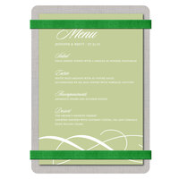 Menu Solutions ALSIN46-RB Alumitique 4" x 6" Customizable Brushed Aluminum Menu Board with Green Bands