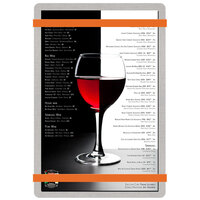 Menu Solutions ALSIN58-RB Alumitique 5 1/2" x 8 1/2" Customizable Brushed Aluminum Menu Board with Orange Bands