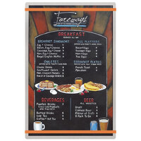 Menu Solutions ALSIN17-RB Alumitique 11" x 17" Customizable Brushed Aluminum Menu Board with Orange Bands