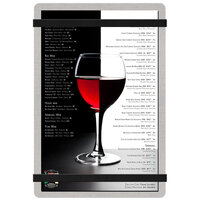 Menu Solutions ALSIN58-RB Alumitique 5 1/2" x 8 1/2" Customizable Brushed Aluminum Menu Board with Black Bands