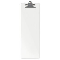 Menu Solutions ACRCLP-BD Clear Frosted 4 1/4" x 14" Customizable Acrylic Menu Clip Board