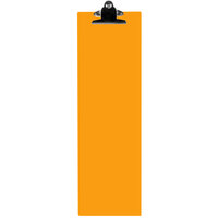 Menu Solutions ACRCLP-BD Orange 4 1/4" x 14" Customizable Acrylic Menu Clip Board