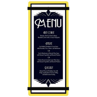 Menu Solutions ACRB-BA Yellow 4 1/4" x 11" Customizable Acrylic Menu Board with Rubber Band Straps