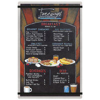 Menu Solutions ALSIN17-RB Alumitique 11" x 17" Customizable Brushed Aluminum Menu Board with Black Bands