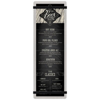 Menu Solutions ALSIN44-RB Alumitique 4 1/4" x 14" Customizable Brushed Aluminum Menu Board with Black Bands