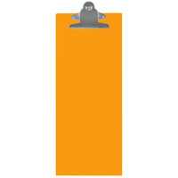 Menu Solutions ACRCLP-BA Orange 4 1/4" x 11" Customizable Acrylic Menu Clip Board