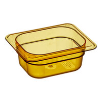 Cambro 82HP150 H-Pan™ 1/8 Size Amber High Heat Plastic Food Pan - 2 1/2" Deep