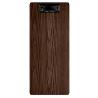 Menu Solutions WDCLIP-BA Walnut 4 1/4" x 11" Customizable Wood Menu Clip Board