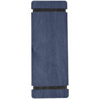 Menu Solutions WDRBB-BA Denim 4 1/4" x 11" Customizable Wood Menu Board with Rubber Band Straps