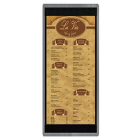 Menu Solutions WDSTR-BA Ash 4 1/4" x 11" Customizable Wood Menu Board with Top and Bottom Strips