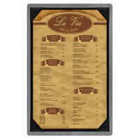 Menu Solutions WDPIX-A Ash 5 1/2" x 8 1/2" Customizable Wood Menu Board with Picture Corners
