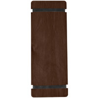 Menu Solutions WDRBB-BA Walnut 4 1/4" x 11" Customizable Wood Menu Board with Rubber Band Straps