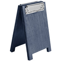 Menu Solutions WDSD-CL-A 4" x 6" Denim Wood Sandwich Menu Board Tent with Clip