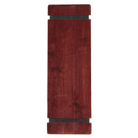 Menu Solutions WDRBB-BD Mahogany 4 1/4" x 14" Customizable Wood Menu Board with Rubber Band Straps