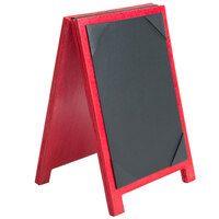 Menu Solutions WDSD-PIX-B 5" x 7" Berry Wood Sandwich Menu Board Tent with Picture Corners