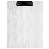 Menu Solutions WDCLIP-C White Wash 8 1/2" x 11" Customizable Wood Menu Clip Board