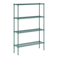 Regency 14" x 48" x 74" NSF Green 4-Shelf Shelf Kit