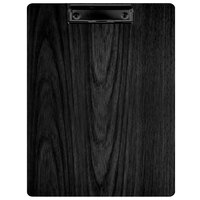 Menu Solutions WDCLIP-C Black 8 1/2" x 11" Customizable Wood Menu Clip Board